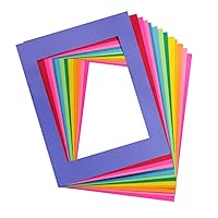 Hygloss Bright Specialty Frames Paper Frame-65 lb. Cardstock, 11 x 14 Inches-Letter Size Cutout, 8 x 10 Inches-10-12 Assorted Colors-96, Large (11