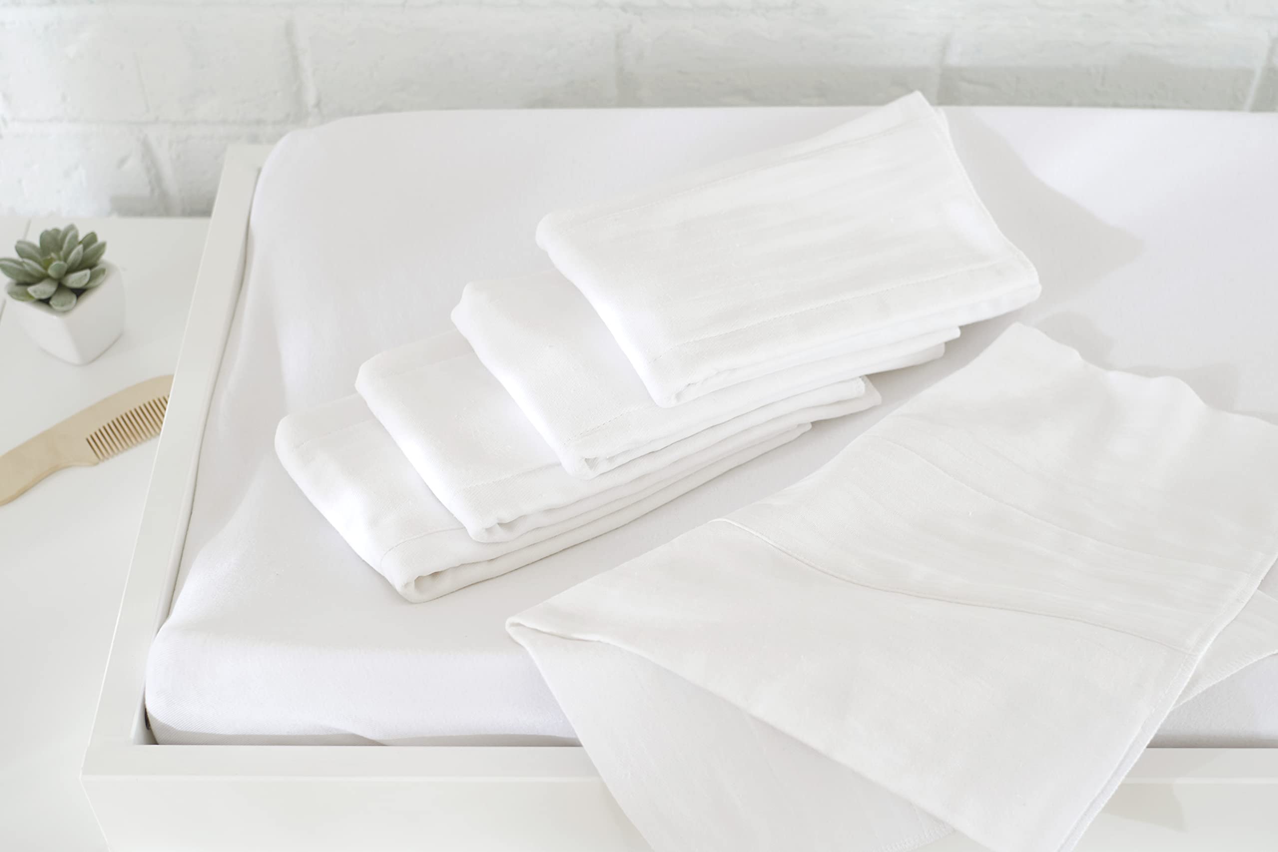 Gerber 5 Count Birdseye Prefold Cloth Diaper, White