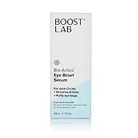BOOST LAB Bio-Active Eye Reset Serum for Women & Men- Fights Dark Circles, Wrinkles, Lines & Puffy Eye Bags – Re-Energize Skin & Revitalize Eyes - Paraben, Sulphate, & Fragrance Free - 30 ml (1 fl oz)