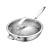 MYT MEIYITIAN Wok Stainless Steel Uncoated Non Stick Wok Pan Gas Induction Cooker Household Pot Cooking Pot Kitchen Pots and Pans Kitchen