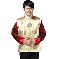 Womens Brocade Chinese Tang Suit Winter Vests Qipao Vest for Men