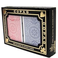 Deluxe 2 Deck Set of Copag Four Color 100% Plastic Playing Cards- Includes Bonus Cut Card!