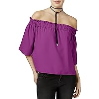 Rachel Roy Womens Shirred Pullover Blouse