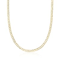 Men's 3.6mm 14kt Yellow Gold Curb Link Necklace