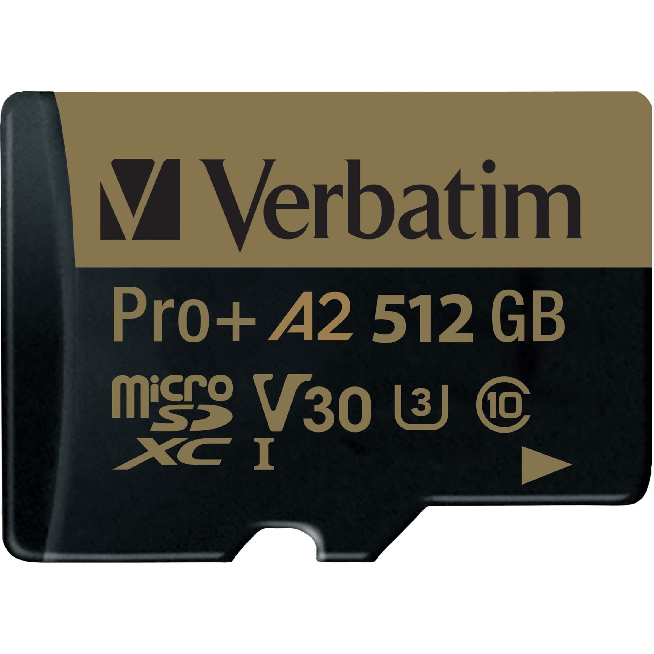 Verbatim 512GB Pro Plus 666X microSDXC Memory Card with Adapter, UHS-I V30 U3 Class 10 with A2 Rating (70393)