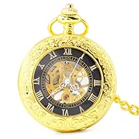 Semi Automatic Mechanical Pocket Watch with Hollow Flap Necklace Movement Watch