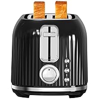 2-Slice Toaster, Wide Slots, Auto Shut-Off, 6 Shade Dial. Perfect for Fruit Bread, Bagels, Waffles, Frozen Options, Easy-Clean Crumb Tray, Black
