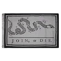 2x3 Join or Die Benjamin Franklin Snake Flag 2'x3' House Banner Brass Grommets Premium Fade Resistant