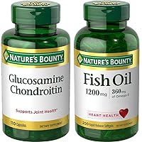 Glucosamine Chondroitin Pills and Dietary Supplement, Support Joint Health & Fish Oil, Supports Heart Health, 1200 Mg, 360 Mg Omega-3, Rapid Release Softgels, 200 ct