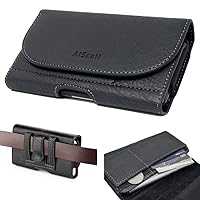 Wallet Pouch Hip Case for Cellphone, Black Leather Case with Card Slot Belt Loop Holster for Stylo 4, Stylo 4 Plus, Q Stylus, V40 ThinQ,with Hybrid Protective Skin Cover 009 B