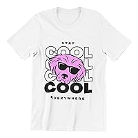 Tee Shirts for Men Funny Colorful Modern Illustration Art Stay Cool Everywhere