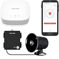 YoLink Hub and Outdoor Security Siren & Smart Alarm Controller Kit - Loud 110 dB, Wireless, Battery-Powered, 1/4 Mile Range, Android-iOS App, Alexa, Google, IFTTT, Home Assistant