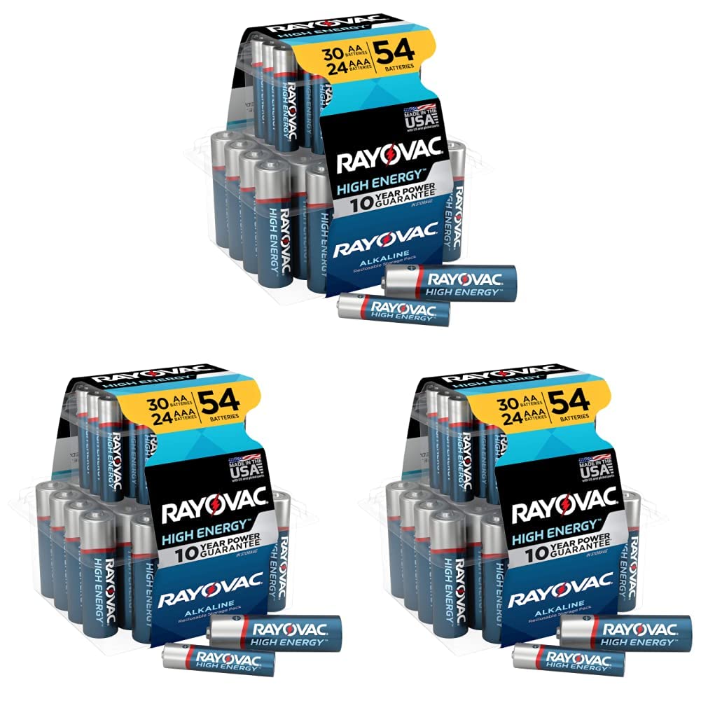 Rayovac AA Batteries and AAA Batteries, Double A Battery and Triple A Battery Combo Pack, 54 Count (Pack of 3)