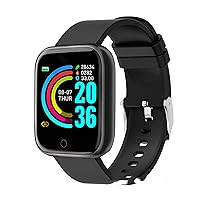 ADGJL Smart Watch, Fitness Tracker With Blood Oxygen, Blood Pressure, Heart Rate Monitor,IP67 Waterproof Fitness Watch Smart Watch black