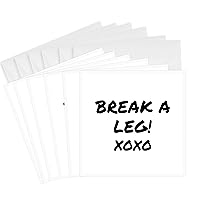 Break a Leg xoxo actor, show business good luck message - Greeting Cards, 6 x 6 inches, set of 6 (gc_195571_1)