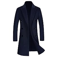 Double-Sided Wool Coat Men's Winter Knee-Length Double-Breasted Long Windbreaker Woolen Overcoat