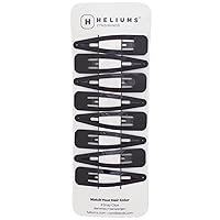 Heliums Large 2.7 Inch Snap Clips - Dark Brown - Metal Barrettes, Enamel Hair Clips Blend with Brunette Hair Color - 8 Count