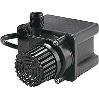 PE-2.5F-PW 115 Volt, 1/28 HP, 475 GPH Submersible Direct Drive Pump for Small Ponds or Fountain with 15-Ft. Cord, Black, 566612