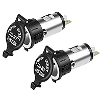2PCS Cigarette Lighter Socket, 12V Car Cigarette Lighter Adapter Power Socket with Extension Cable, Universal Waterproof Power Outlet Socket Replacement for Car Truck