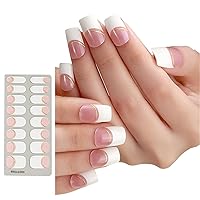 Semi Cured Gel Nail Wraps Patches Manicure Nail Art Decor UV LED Lamp Cured Long Lasting Gel Nail Stickers Full Cover Gel Nail Stickers Self Adhesive Nail Wraps Long Lasting Nail Wraps Natural Looking