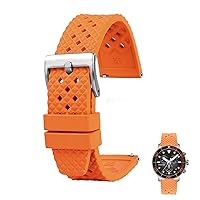 Watchband 22mm20mm Fluoro Rubber Watchband Sport Diving Waterproof Watchband Replace for Omega (Color : 22mm, Size : 20mm)