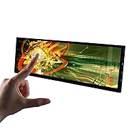 VSDISPLAY 14.5 Inch 2K 2560x720 LCD Monitor Touch Panel 14.5'' Stretched Bar Display with Mini HD-MI Type-C Video Input for Gaming/PC/Laptop/Computer Monitoring Extra Secondary Screen
