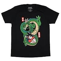 Dragon Ball Z Men's Shenron Magical Dragon and Goku Adult Anime Graphic Print T-Shirt