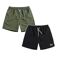 2pcs Gym Shorts for Men Summer Plus Size Thin Fast-Drying Beach Trousers Casual Sports Short Pants