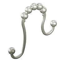 SR2201BN Collection Double Sided Shower Curtain Rings (Pack of 12) with Smooth Roller Balls, Brushed Nickel