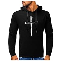 Mens Graphic Pullover Hoodies Big&Tall T-Shirts Long Sleeve Crewneck Neck Sweatshirt Christian Novelty Hoodie