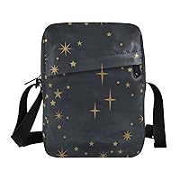 ALAZA Star Starry Night Crossbody Bag Small Messenger Bag Shoulder Bag with Zipper for Women Men