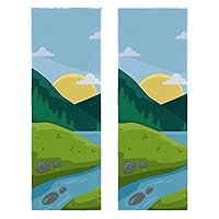 Mountains Landscape 2 Pack Cooling Towel Microfiber Sweat Soft Sport Towels Suit for Workout Gym Fitness Bowling Swimming Yoga Golf