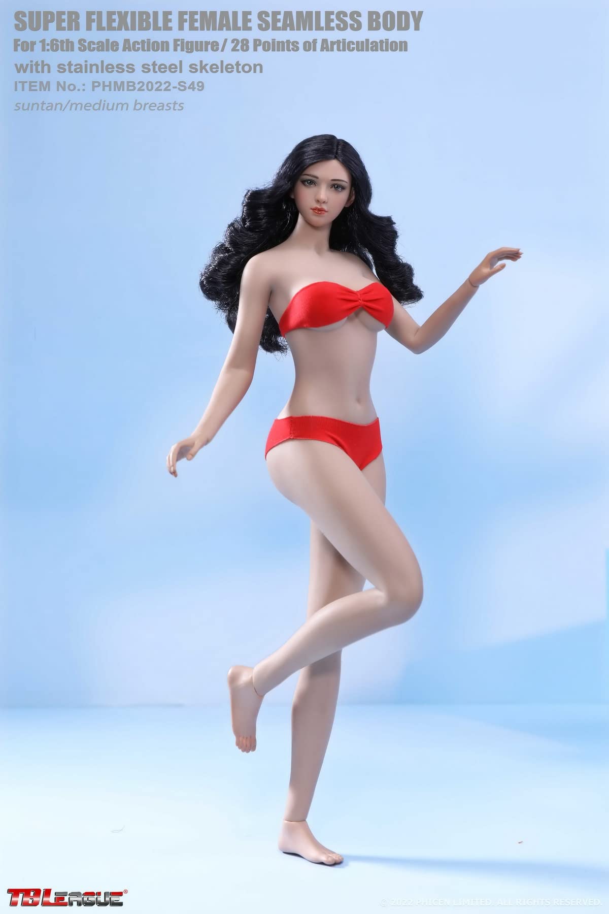 HiPlay TBLeague 1/6 Scale 12 inches Female Super Flexible Seamless Minature Collectible Action Figures S49A(Suntan,Without Head)