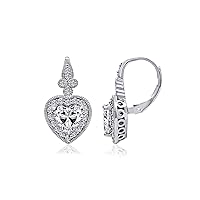 Amazon Collection Platinum-Plated Sterling Silver Infinite Elements Cubic Zirconia Drop Earrings