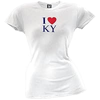 Old Glory - Womens I Love Ky Juniors T-Shirt Large White