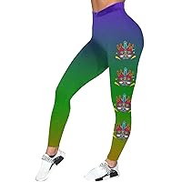 Women's Mardi Gras Leggings Mask Printed Yoga Pants Tight Stretchy Sports Fitness Running Pants Tummy Control Workout Legging