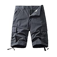 Men's Shorts Casual Cotton Drawstring Elastic Waist Summer Chino Lounge Shorts Outdoor Hiking Cargo Short for Male