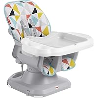 Fisher-Price SpaceSaver High Chair Portable Baby to Toddler Dining Seat with Deep Tray and Tray Liner, Windmill