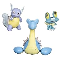 Pokémon Battle Figure, Water-Type Theme 3 Pack with Froakie, Wartortle, Lapras - 4.5-inch Froakie Figure, 3-inch Wartortle Figure, 2-inch Froakie - Toys for Kids Fans - Amazon Exclusive