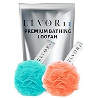 Bath Loofah | Bath Shower Loofah Sponge Scrubber Exfoliator for Women and Men | Bathing Sponge | (AQUA GREEN & PEACH)………