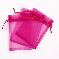 100 Pcs Organza Gift Bag, Organza Bags with Drawstring Great for Mother's Day Wedding Bridal Showers Kids Parties Party Favor Small Jewelry Snack Cookie Popcorn Candy Pouches Soaps-6-9x12cm(4x5in)