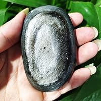 Natural Silver Yaoshi Original Ore Palm Ge Stone Handicrafts Home Decoration Effective Treatment of The Wrist Vein (Color : A82 126g)