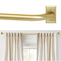 Gold Curtain Rods, Room Darkening Curtain Rods for Windows 66 to 120 Inches(5.5-10Ft), Wrap Around Curtain Rods,Heavy Duty Blackout Drapery Rods, Modern Decorative Window Treatment Rod, Gold