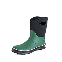 Rubber Boots For Men,5.5mm Neoprene Insulated Rain Boots, Waterproof Mid Calf rain boots, Can Be Used In Hunting, Farms, Gardens, And Fishing.(Runs 1 size smaller)