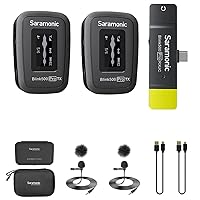 Saramonic Advanced 2.4GHz 2-Person Wireless Clip-On Microphone System with Lavaliers & Dual-Channel USB-C Receiver for Android Smartphones or Tablets, Computers & iPad Pro or Air (BLINK500PROB6)
