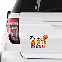 Basketball Dad Sticker, Leopard Print Basketball Vinly Decal for Cars Laptops, Windows, Walls, Fridge, Toilet and More - Sport Theme Stickers 6in