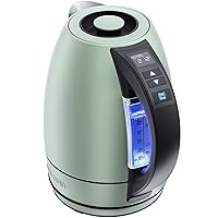 Chefman Electric Tea Kettle, 1.8 Liter Hot Water Electric Kettle Temperature Control Water Boiler with 5 Presets, Tri-Colored LED Lights, Keep Warm, Automatic Shutoff, Green