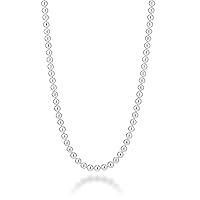 Miabella Italian 925 Sterling Silver Handmade 3mm Bead Ball Strand Chain Necklace for Women, Made in Italy