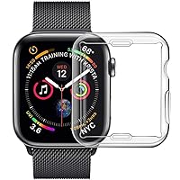 Full Body Soft TPU Hybrid Case for Apple Watch Series 4, 5, 6 and SE - 44 mm | iWatch All Round Soft TPU PC Protective Case | Clear Ultra-Thin Cover | Transparent