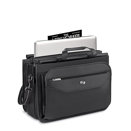 Solo Harrison 16 Inch Triple Compartment Laptop Briefcase, Black